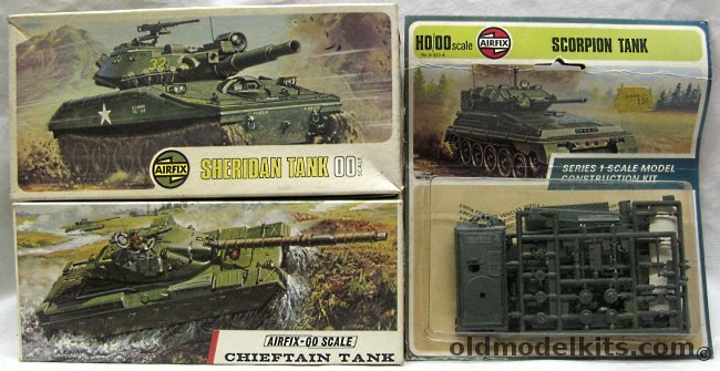 Airfix 1/76 A205V Chieftain Tank / 02311-3 Sheridan Tank / 01320-4 Scorpion Tank plastic model kit
